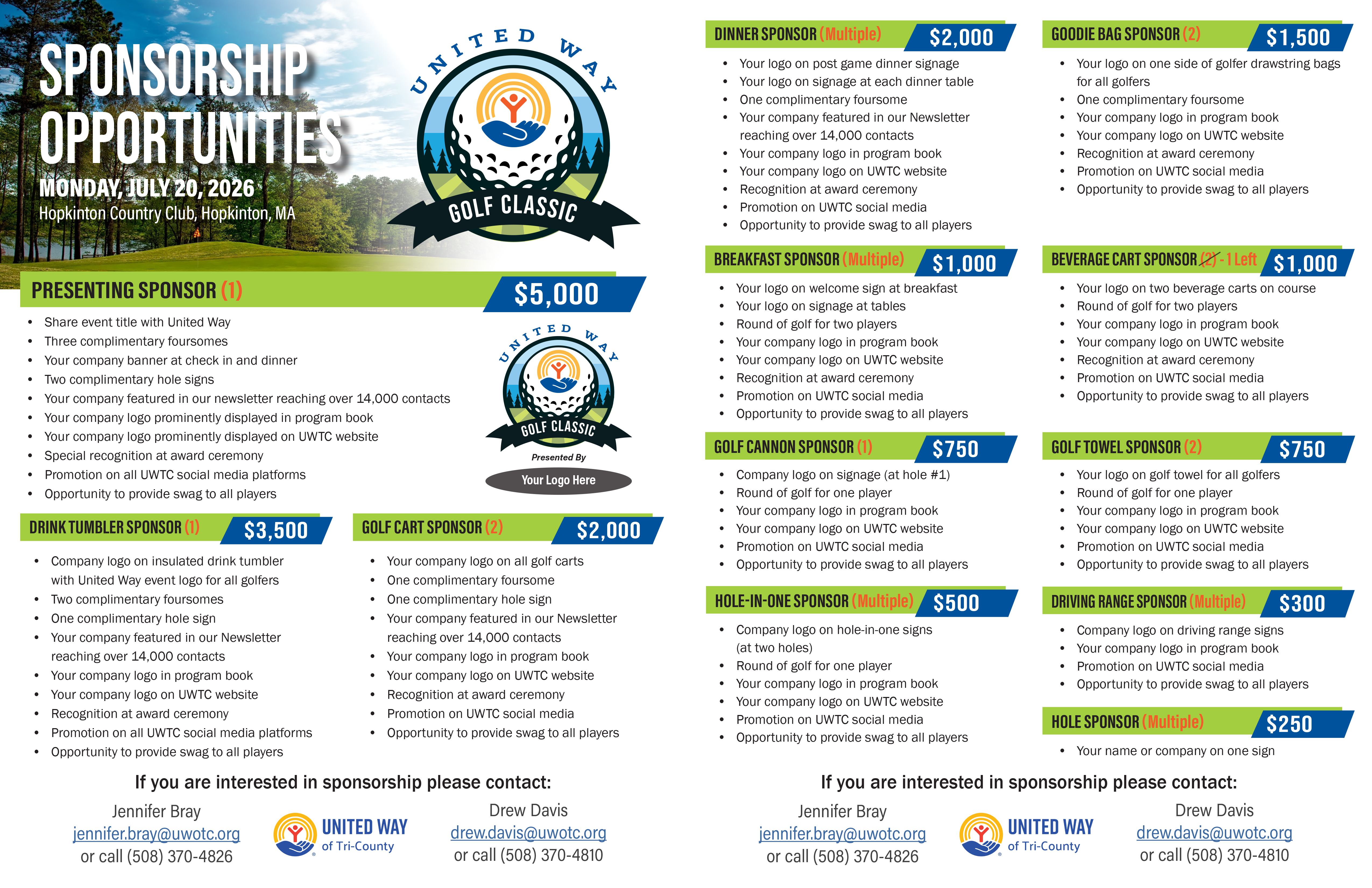 2026 Golf Sponsorship Package