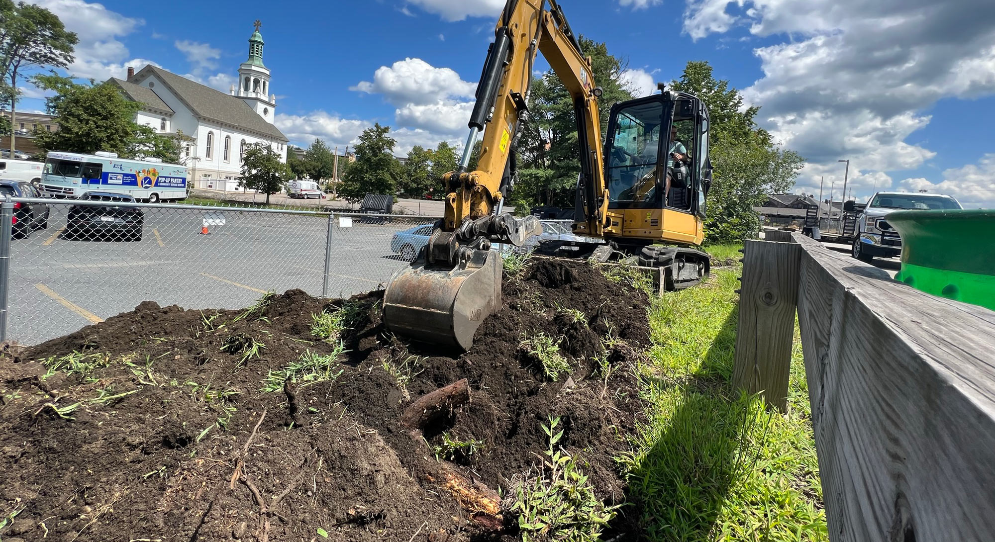 Digging in garden