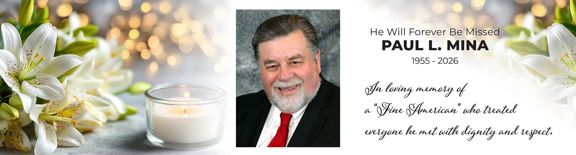 Paul Mina Memorial Page Header